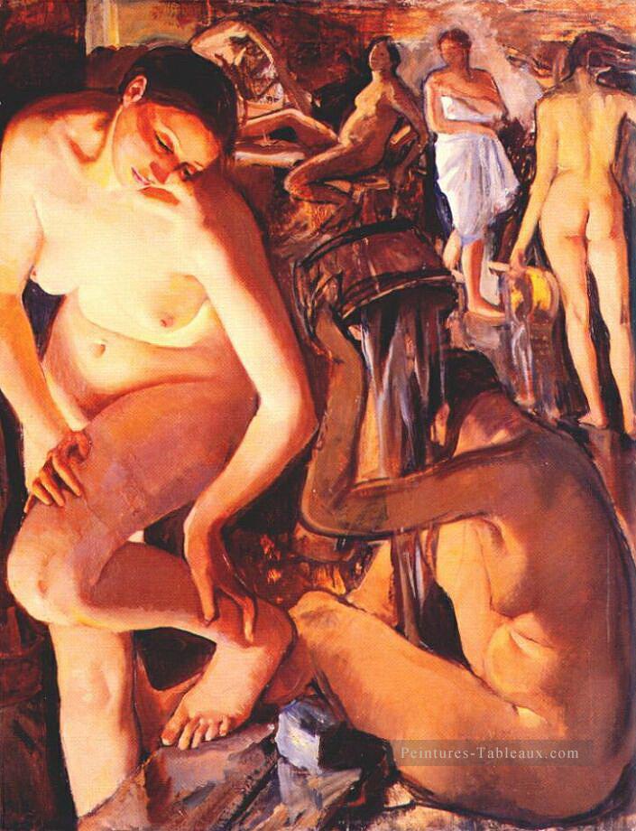 the bathhouse 1912 nude modern contemporary impressionism Peintures à l'huile